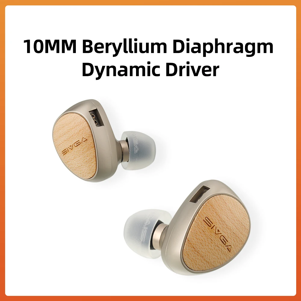 SIVGA Que 10mm Beryllium Diaphragm Dynamic Driver Earphones High-fidelity In-ear Wired Earbuds White Maple Wood Music Earpieces 2