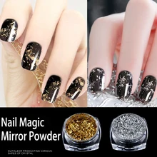 

Nail Glitter 3Pcs/Set Nail Mirror Powder Platinum Silver Petal Glitter Professional Nail Art Presenting Mirror Fireworks