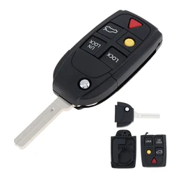 5 Buttons Car Auto Key Fob Case Shell Replacement Flip Folding Remote Cover Fit for VOLVO S60 S80 V70 XC70 XC90