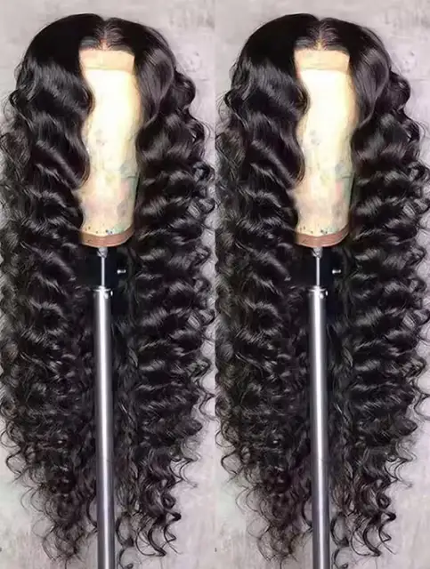 Perruques en cheveux humains Lace Front 13x6, 40 42 pouces, HD, Ondes profondes lâches, Bouclées brésiliennes, Ondulées effet eau, Perruques Lace Frontal 13x4 pour femmes, 250% 1