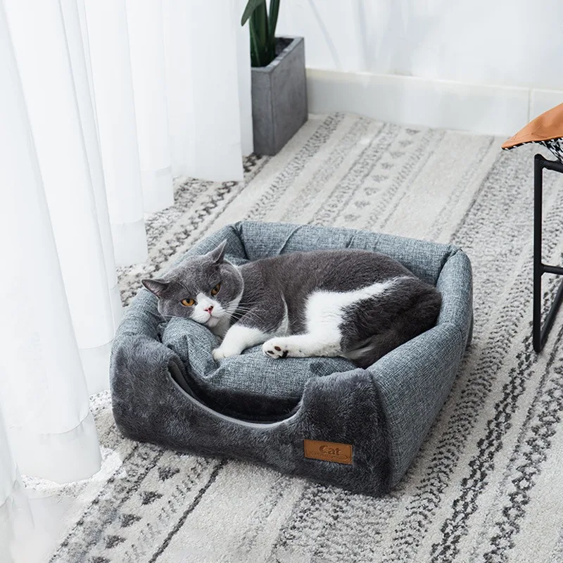 Title 5, Triangle Cat Nest Closed Cat House Pet Nest War...