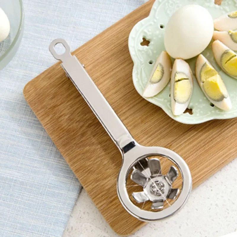 Egg Cutter Stainless Steel Egg Slicer Egg Cutter Handle Six Blades Dishwasher for Hard Boiled Heavy Duty Food Fruit Slicer