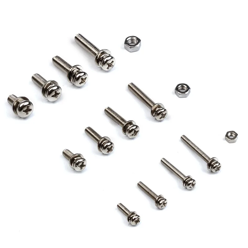 Parafuso, Cruz Redonda Arruela Plana, Micro Rosca, 360Pcs, M3, M4, M5