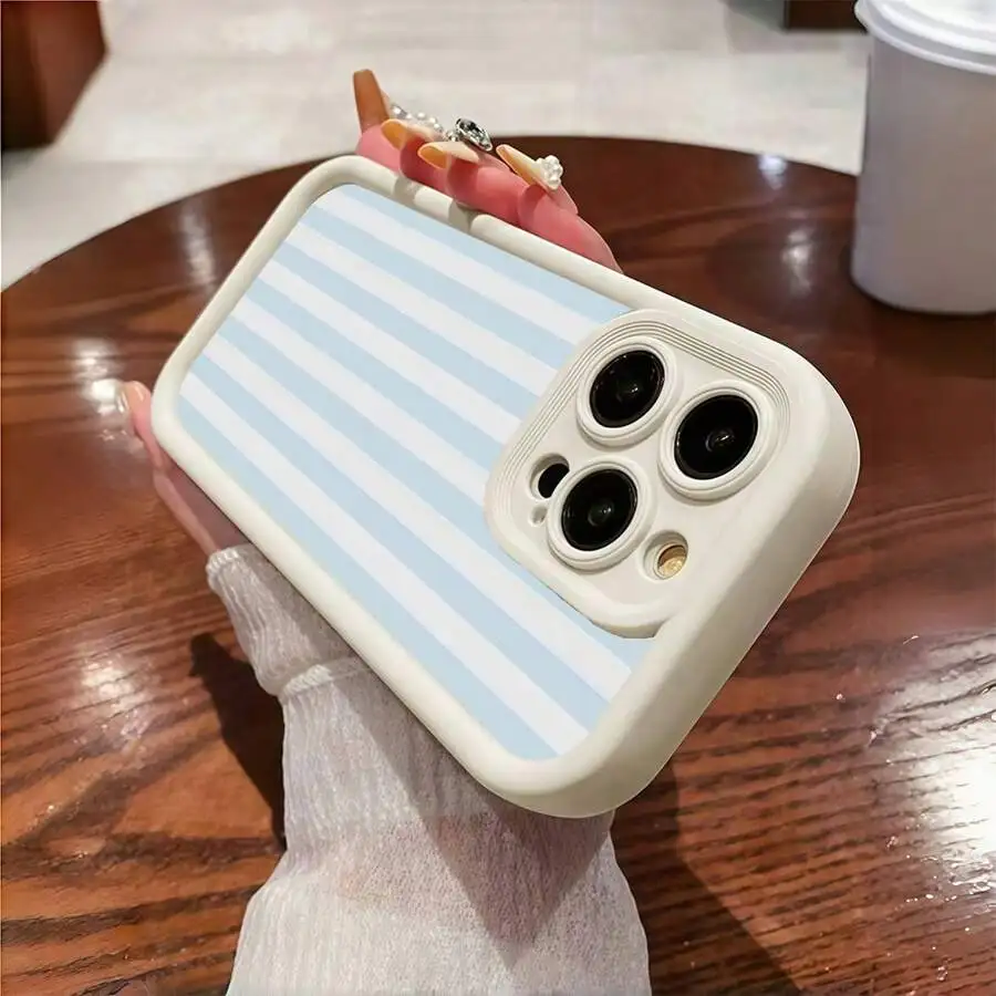 Blue Stripe Pattern Soft Silicone Phone Case