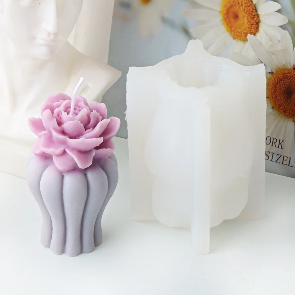 Versatile Silicone Flower Vase Candle Mold Flexible & Durable for DIY Soy Candles Resin Crafts Perfect for Valentine's Day Gifts