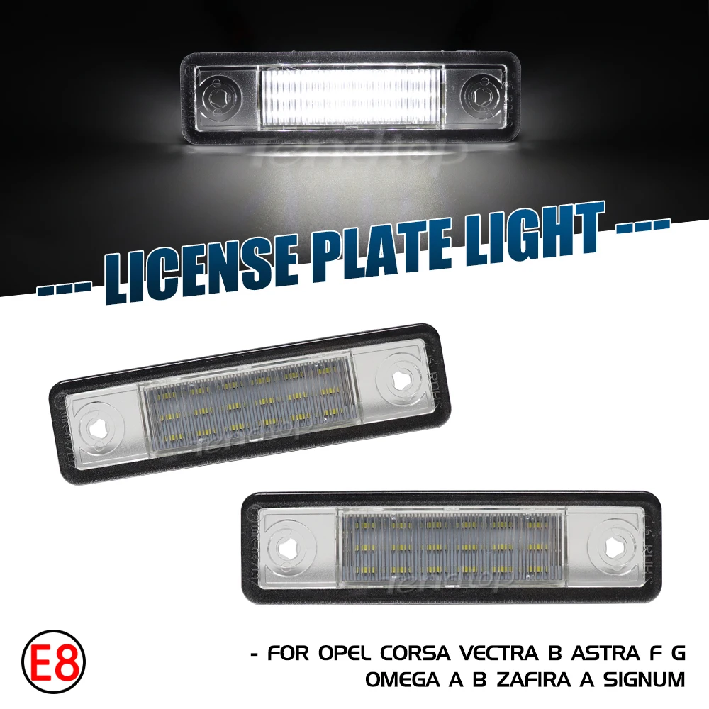 

2X LED License Number Plate Light Car Lamp For Opel Corsa Vectra B Astra F G Omega A B Zafira A Signum LED No Error Canbus White