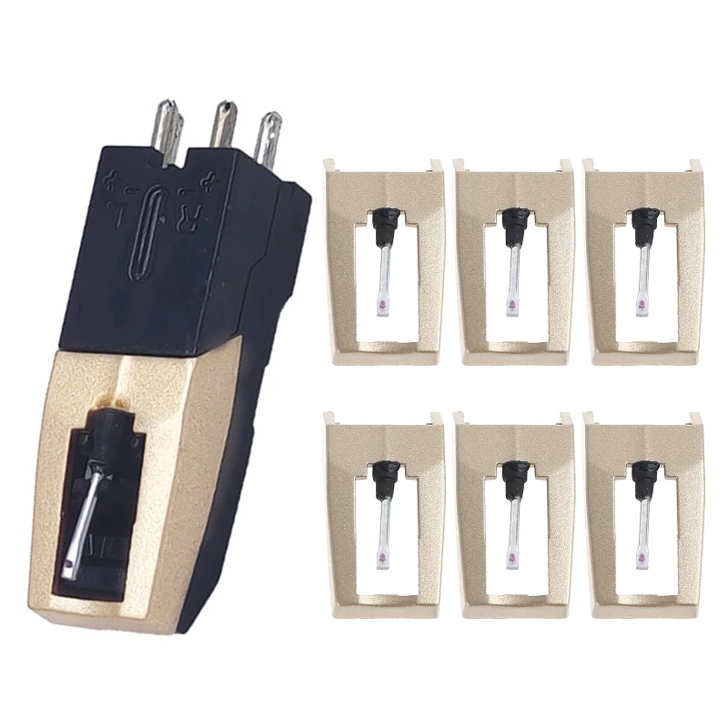 Turntable Needle, 1 Pc Turntable Case With 6 Replacement Diamond Stylus Pens For Crosley, Ion, Lp, Phono 95Af