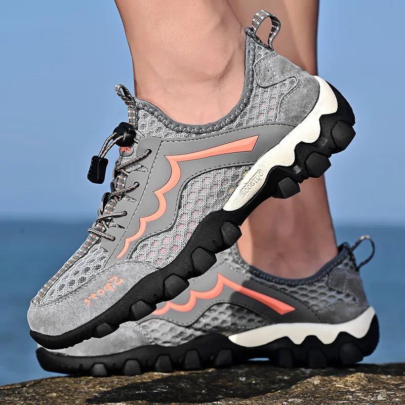 

Men Casual Shoes Breathable Men Summer outdoor Mesh Creek Shoes Walking Footwear Wading Trekking Beach Shoes man hiking Shoes