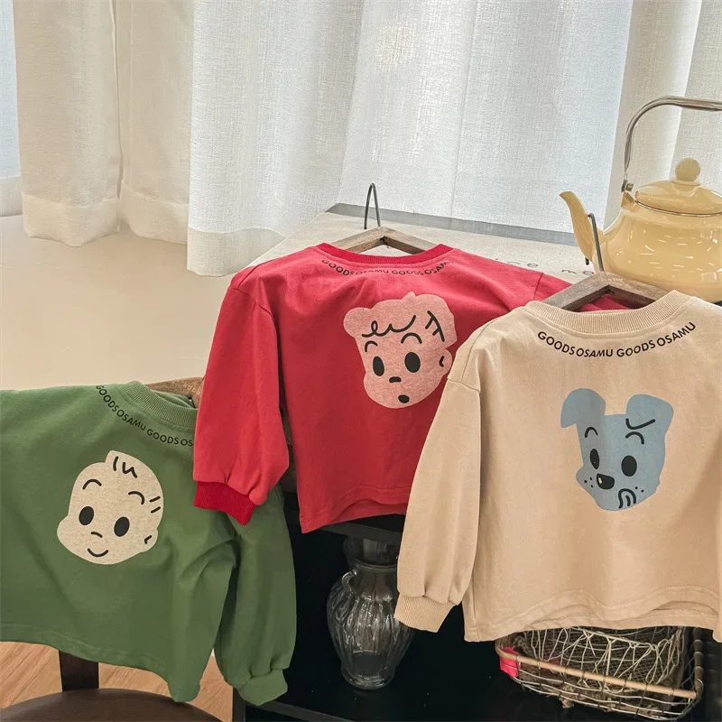 Kids Cartoon T-shirt Loose Fit Spring Undershirt