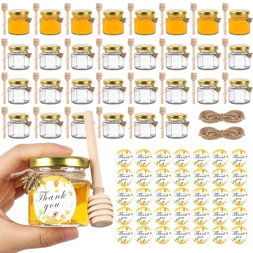 Glass Honey Jars 12pack 1.5oz For Party Wedding Baby Shower Favors