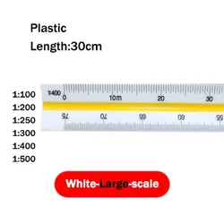 Professional Triangular Scale Ruler - Precision Metric Drafting Tool (Plastic - 1 - 500 - Large)