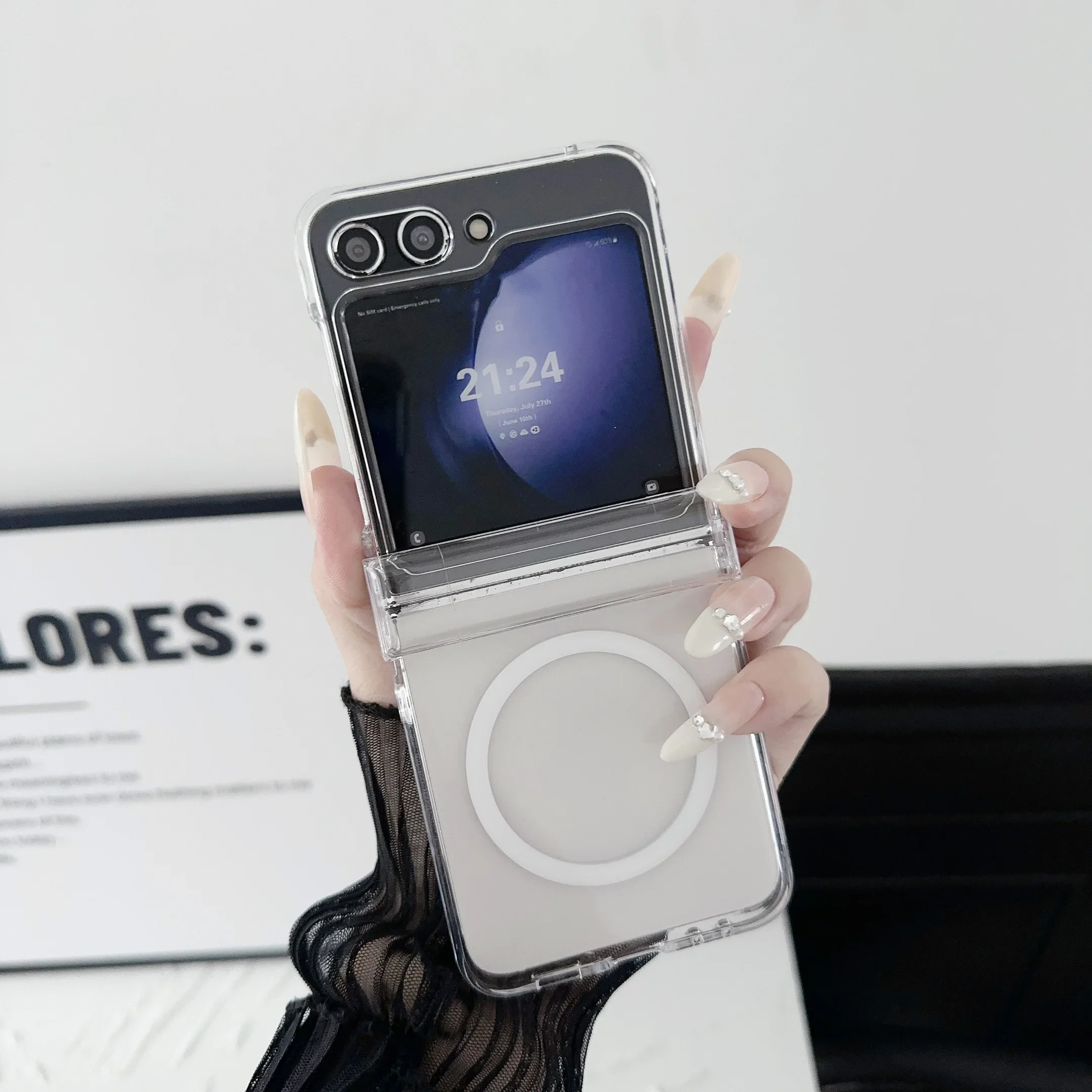 Sleek Transparent Magnetic Phone Case with Wireless Charging Support