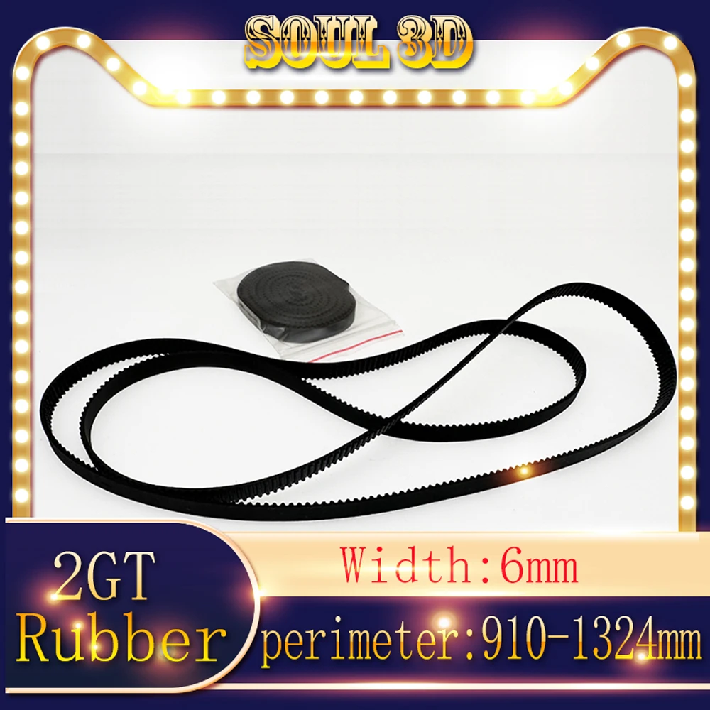 2GT Closed Loop Rubber Timing Belt length Optional910-1324mm Belt width 6mm GT2 Pitch 2mm 3D Printer Parts Timing Belt gt2 3d printer parts timing belt pitch 2mm length optional272 322mm belt width 6mm 2gt closed loop rubber timing belt ​ type