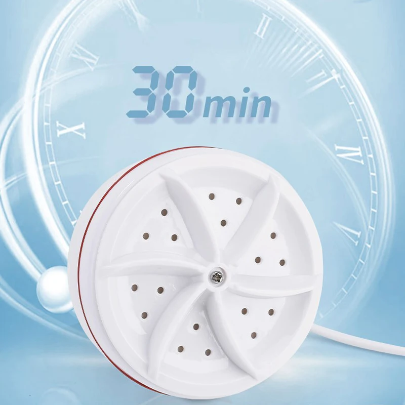 Portable Washing Machine Ultrasonic Turbo Washer Mini Washing Machines with USB Power Supply Suction Cups for Home Travel Trip