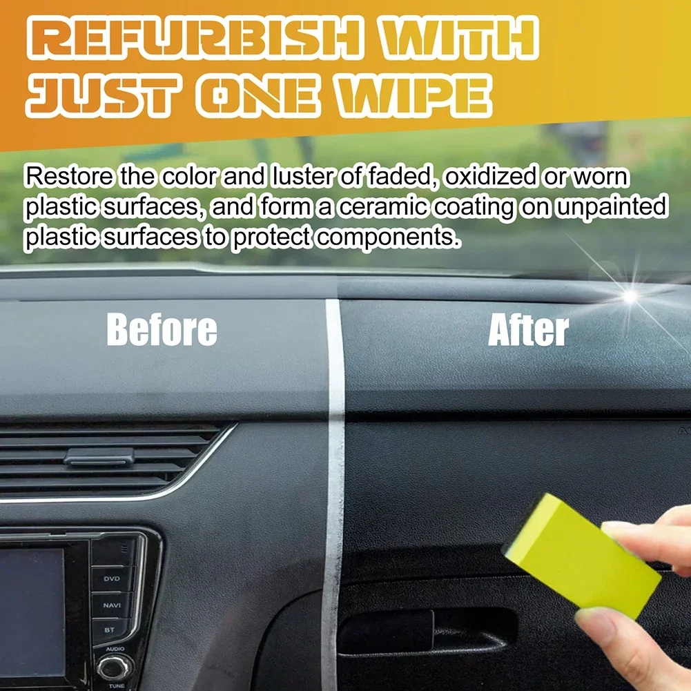 50mL Car Interior Plastic Leather Restorer Refurbishment Paste + Sponge 2024 Hot Sale Brand New And High Quality