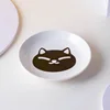 Pet Ceramic Bowl Cat Food Canned Tray with Stand 6
