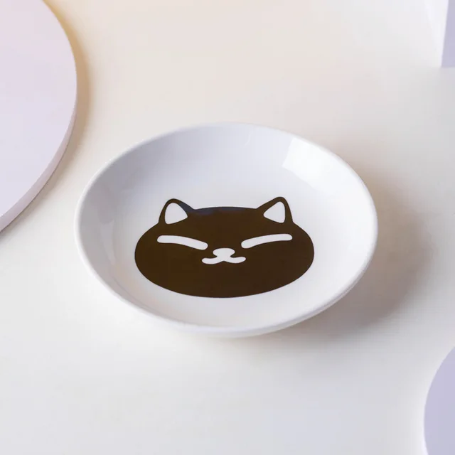 Pet Ceramic Bowl Cat Food Canned Tray with Stand 6