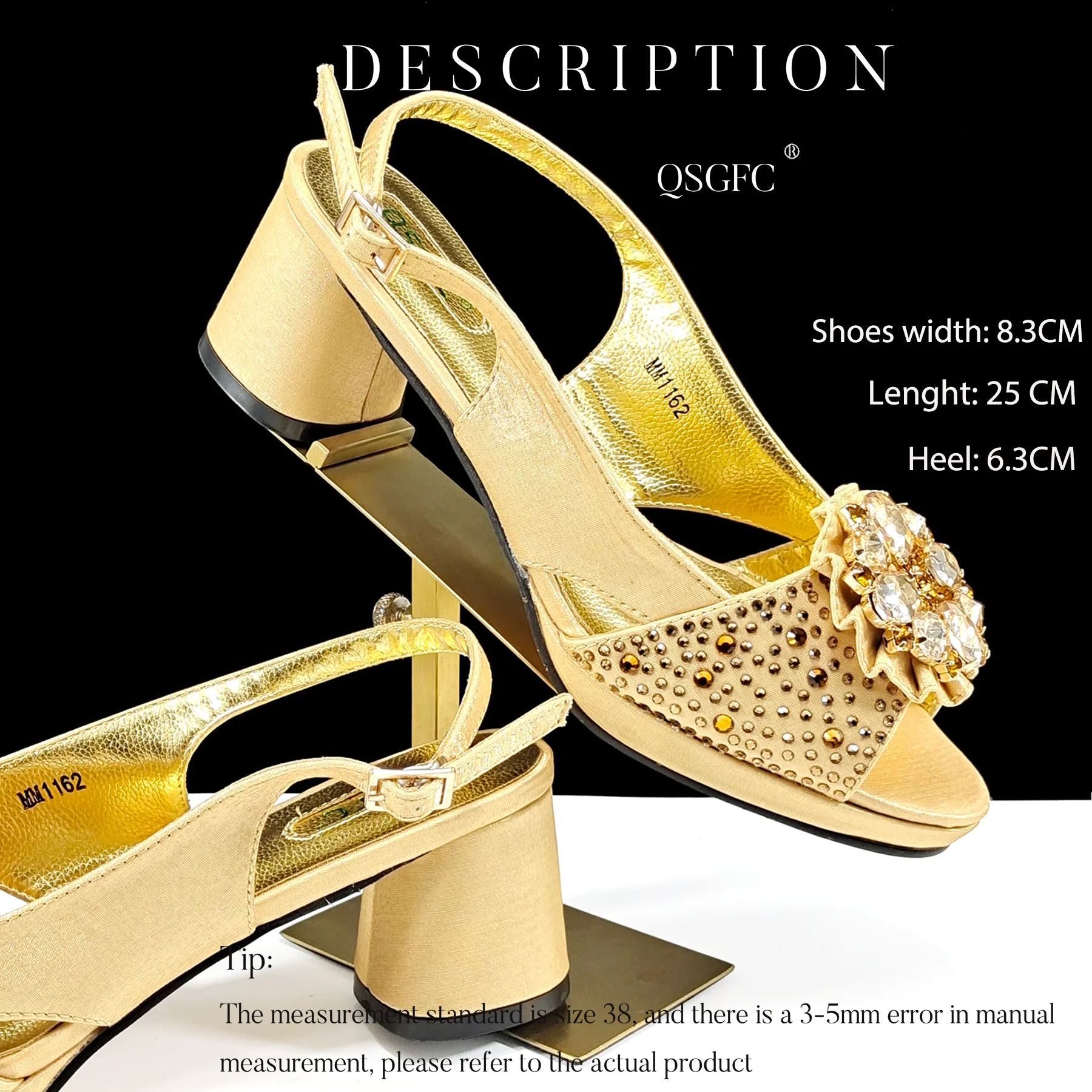 QSGFC 2024 Newest INS Style Gold Color Elegant Women High