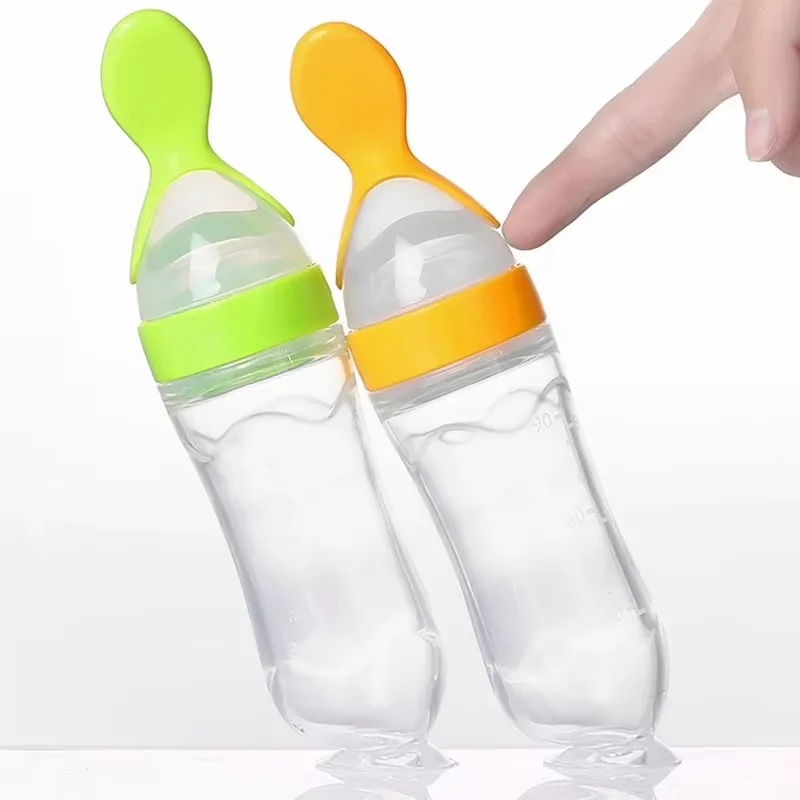 Baby Feeding Utensils 3 Styles Baby Feeding Bottle Spoon Milk Bottle Training Feeder Food Supplement BPA Free