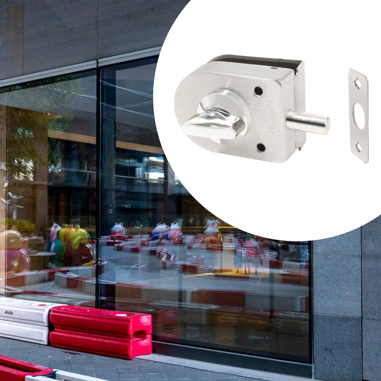 Glass Door Lock Heavy Duty Floor Latch Lock for Balconies Toilet Shops