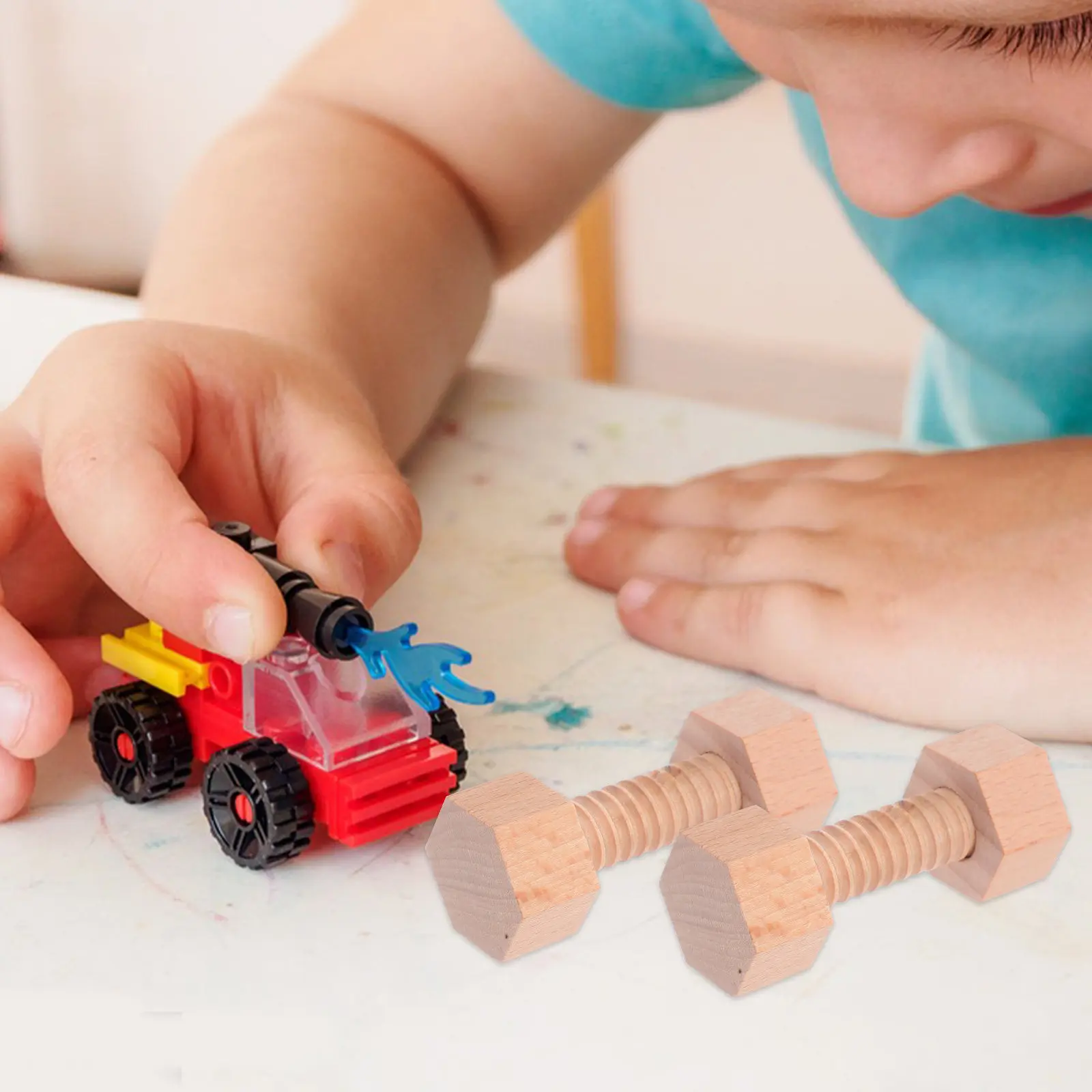 를 위한 1세트 나무 나사 조립 세트, 소근육 발달, 손과 눈의 협응력, 교육적 ..