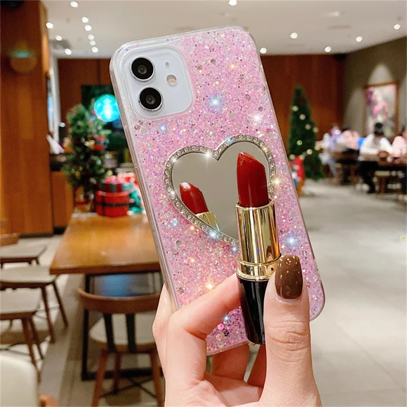 Diamentowe etui z motywem serca dla OPPO A98 A95 A94 A93 A78 A76 A74 A55 A54 A53 A52 A17 A16 A15 A9 A5 2020 Reno (nevada) 7 8 4G 5G_voghion.com