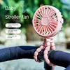 Baby Stroller Electric Fan Hand Rechargeable Portable Small Folding Fans Mini Ventilator Silent Table Outdoor Cooler Neck Fan 2