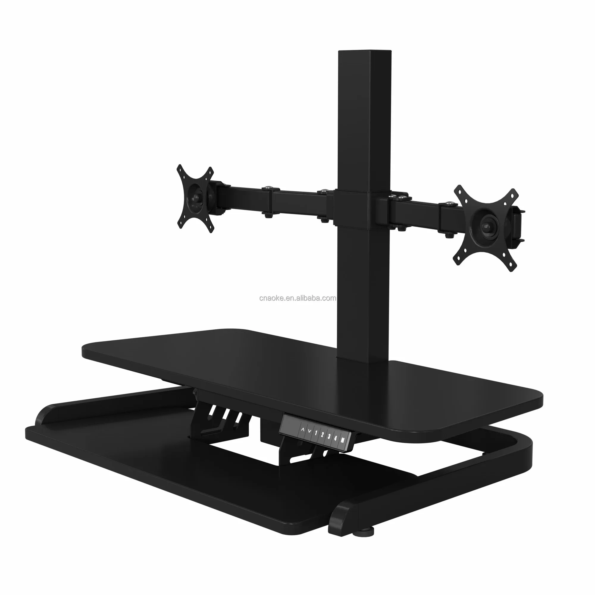 

Office Adjustable Height Adjustable Computer Workstation Electric Standing Desk Converter Black