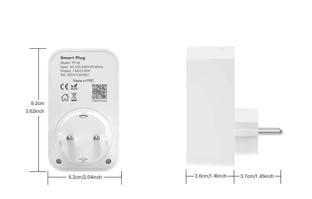 AVATTO Tuya Smart WiFi Plug 16A,Smart EU Socket USB-A Type-C Outlet Timer Functi