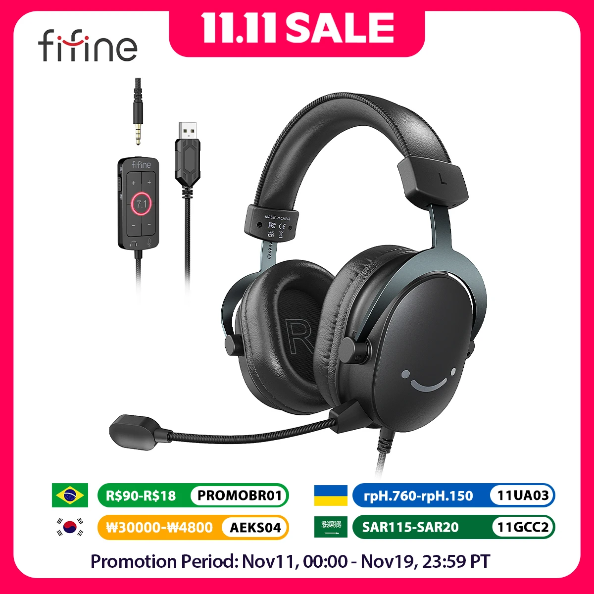 Słuchawki FIFINE Headset,3.5 mm za $23.89 / ~89zł