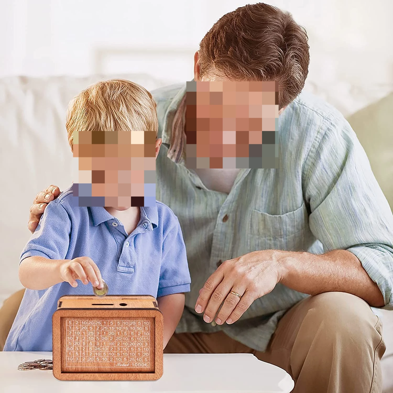 Handmade Natural Wooden Piggy Bank Decorative Disposable Saveing Money Box with Money Goals Counter Piggy Bank for Kids Adults