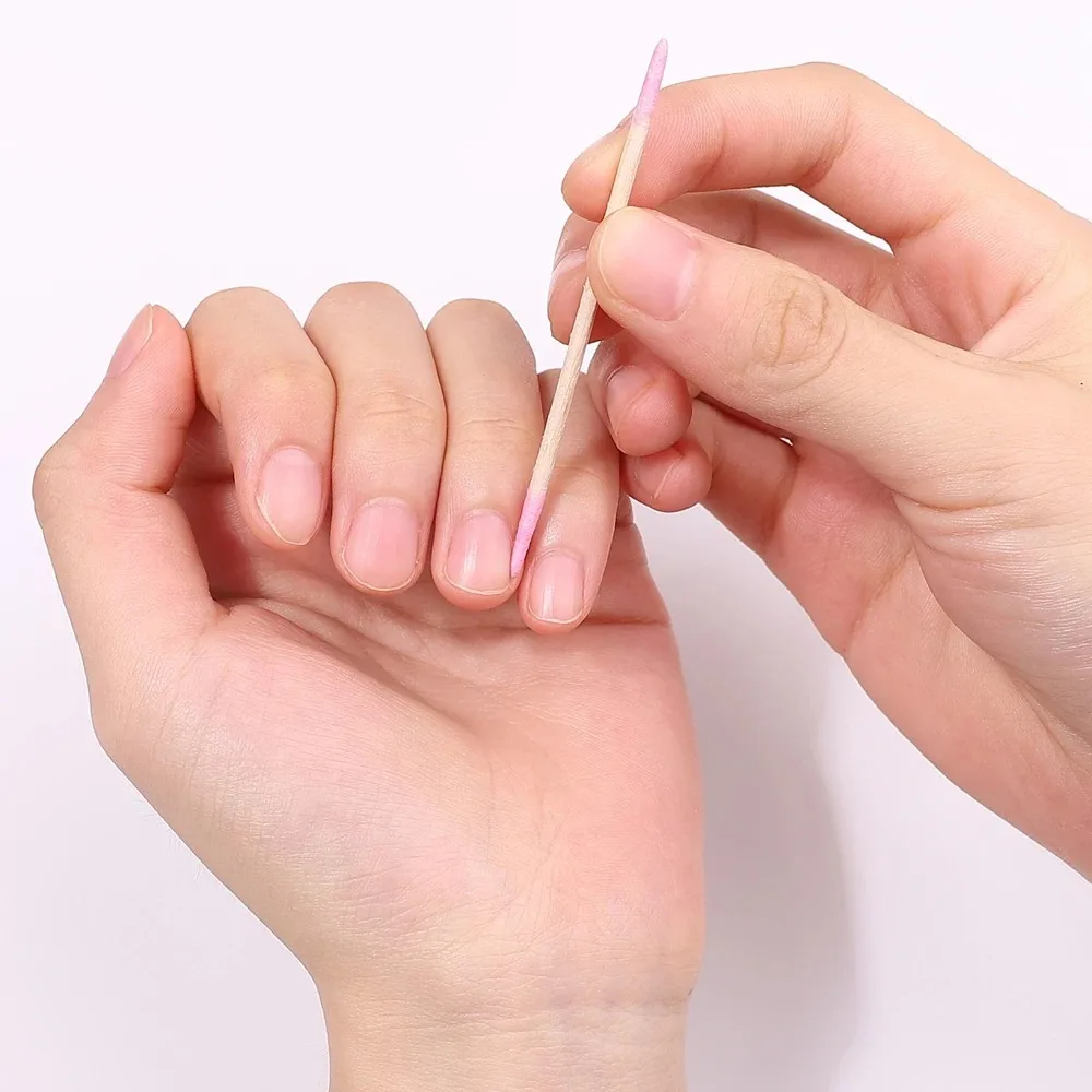 New Wooden Cotton Nails Wood Cotton Swab Head Manicure Detail Corrector Clean Sticks Bud Tip Nail Polish Remover Art Tool