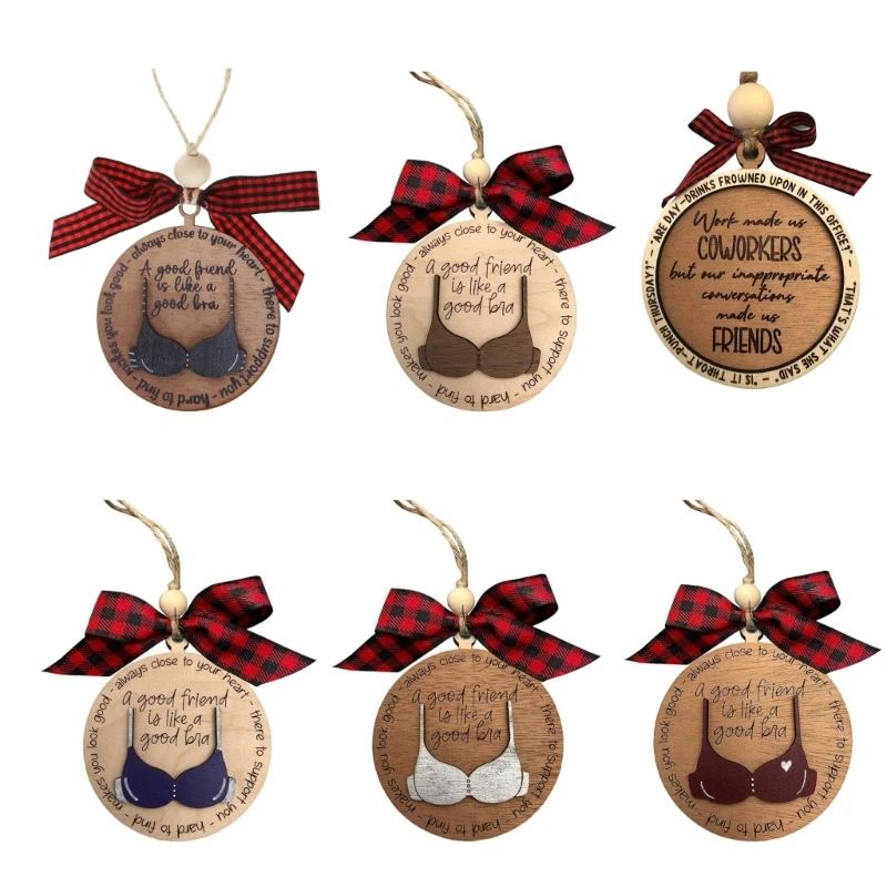 

Funny Wooden Pendants Creative Bra Ornament Christmas Tree Decorations Gift