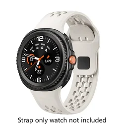 Silicone Sport Watch Band - Premium Silicone Strap - 8 Classic 46mm (White)