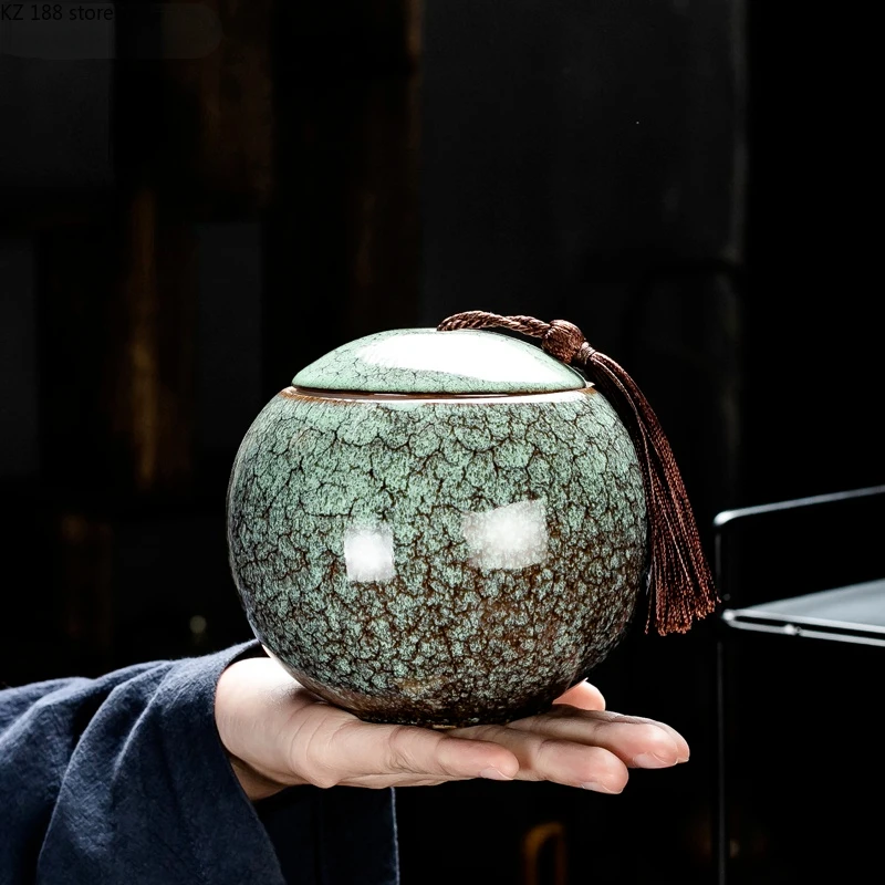 

Creative Spherical Ceramic Tea Caddy Tea Set Household Large-capacity Sealed Storage Tank Moisture-proof Coffee Bean