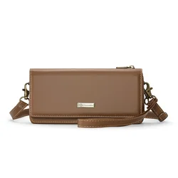 Compact Crossbody Bag with Card Slots - Stylish and Functional Shoulder Purse (Light brown)