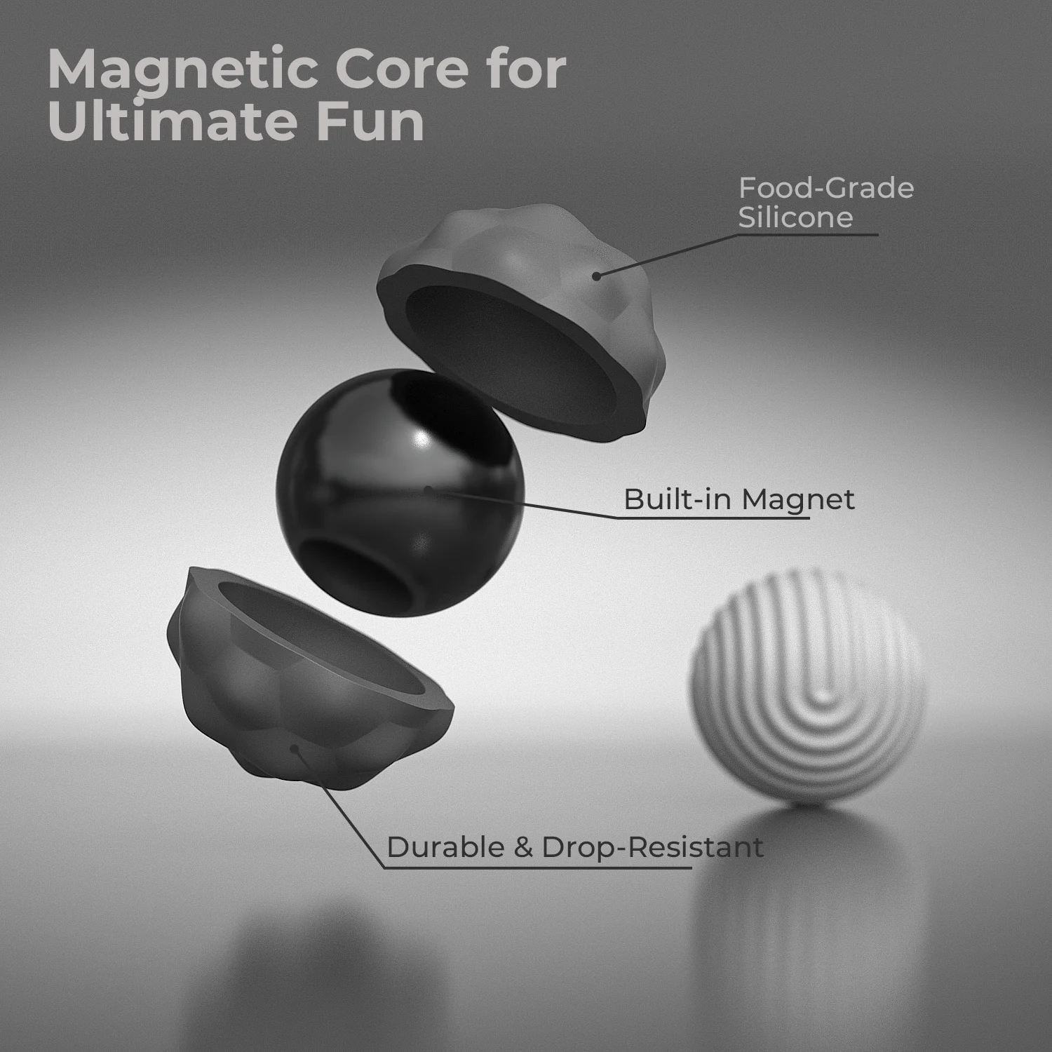 Silicone Sensory Magnetic Ball Fidgeting Toy Stress Relief Fingertip Activity Small Decoration Toys Office Home Miniature Model