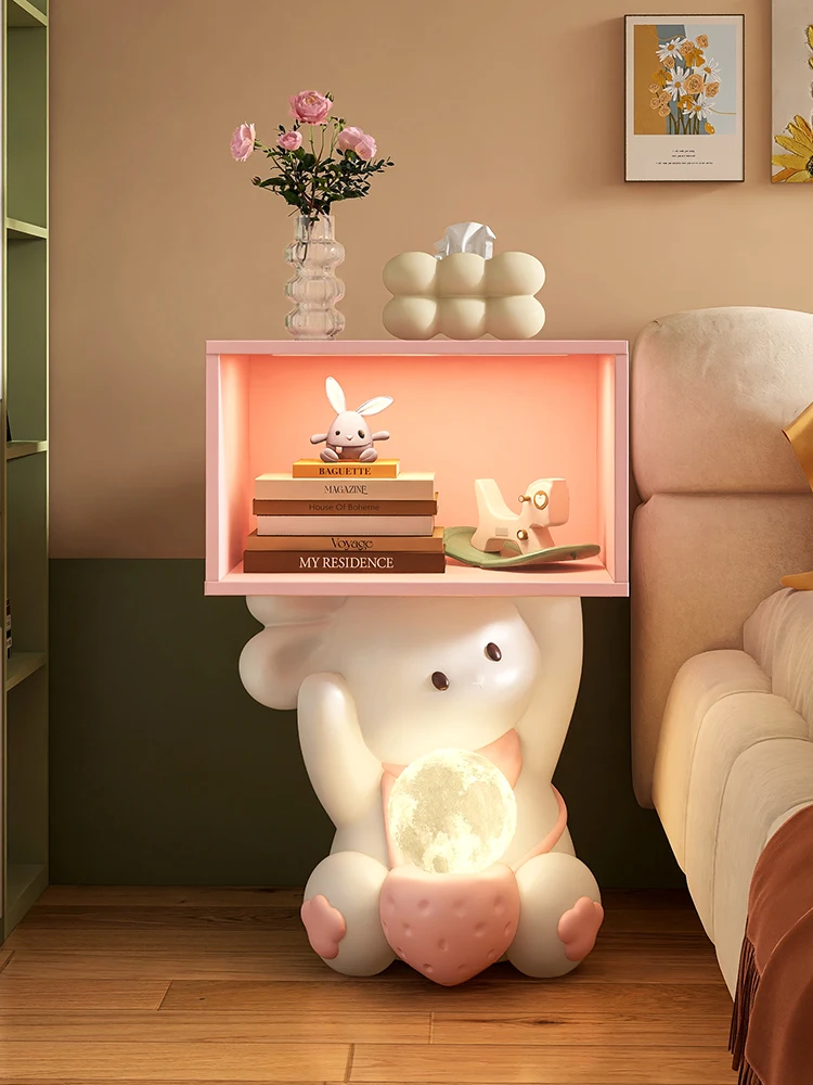 Home Decor Cute Rabbit Bedroom Bedside Table Children's Living Room Sofa Side Large Floor Decorations Placing Items Ornament