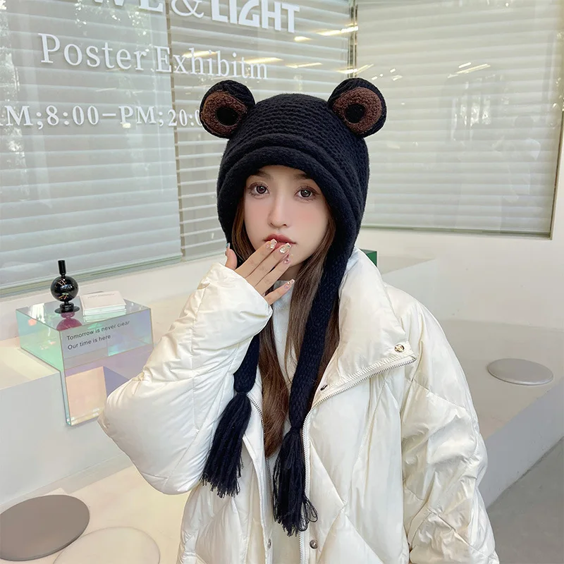 New Frog Hat Beanies Knitted Winter Hat Solid Hip-hop Skullies Knitted Hat Cap Costume Accessory Gifts Warm Winter Bonnet Gift