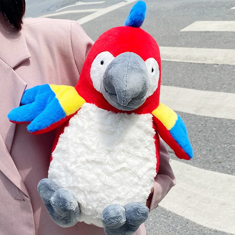 Cartoon Parrot Plush Toy Cute Stuffed Animals Bird Plushies Doll Kawaii Soft Kids Toys for Girls Boys Child Anime Gifts Decor