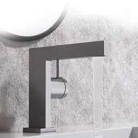 ก๊อกน้ำทองเหลืองซิงค์ห้องน้ำผิวด้านที่ทันสมัยใหม่ก๊อกน้ำอ่างล้างหน้าสีทองขัดเงาก๊อกน้ำผสมน้ำร้อนและเย็น ก๊อกน้ำอ่างล้างจานแบบหลุมเดียว 3