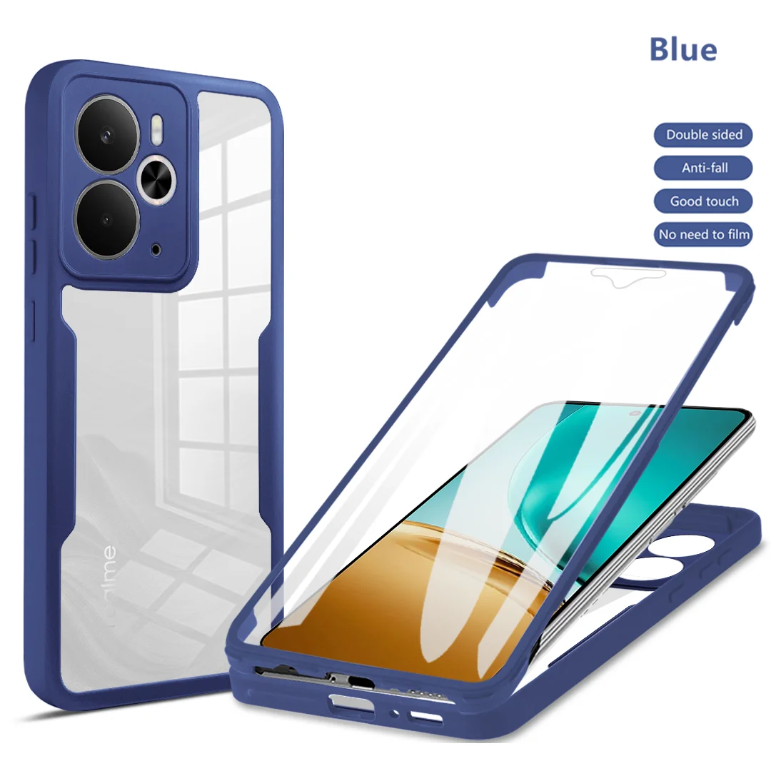 Full Body Protection Shockproof Case with Built-in Screen Protector - Clear Protective Cover