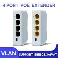 TelDaykemei 4 Port PoE Extender poe repeater for IP Port Transmission Extender for POE Switch NVR IP Camera 1
