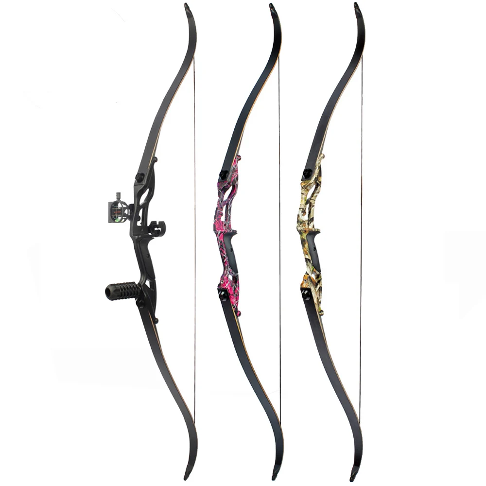 

56" F179 30-50lbs Recurve Bow American Hunting Bow Archery 17 inche Metal Riser Tranditional Long Bow Hunting