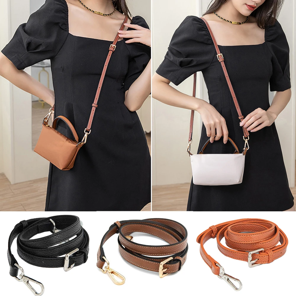 

120cm Long Adjustable PU leather Bag strap for Handbags 1.4cm wide Shoulder Bag Strap Crossbody Replacement Strap for Bags