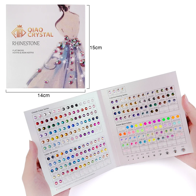 Hot Fix Rhinestones QIAO Brand Rhinestone Color Card For Compare Various Colors For Hot fix /Non Hotfix
