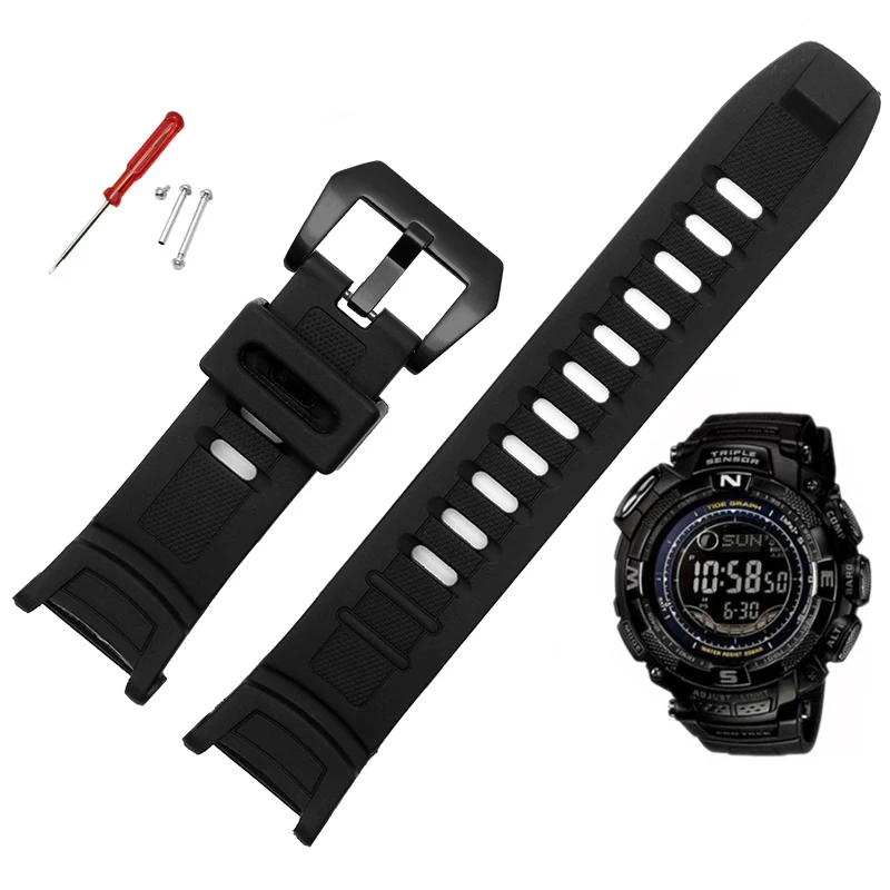 Silicone Rubber Watchband for Casio 3206 3135 PRG 130Y PRW 1500 PRW 1500Y  Special Strap PROTREK 26*18mm Men Watch Band Bracelet| | - AliExpress
