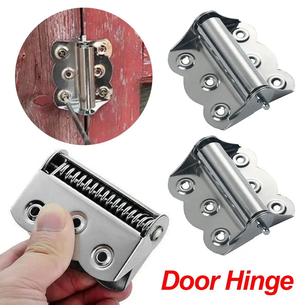 New Stainless Steel Door Butterfly Hinge Spring Automatic Closing Flush Hinges Rustproof Hardware Cabinet Hinges Furniture