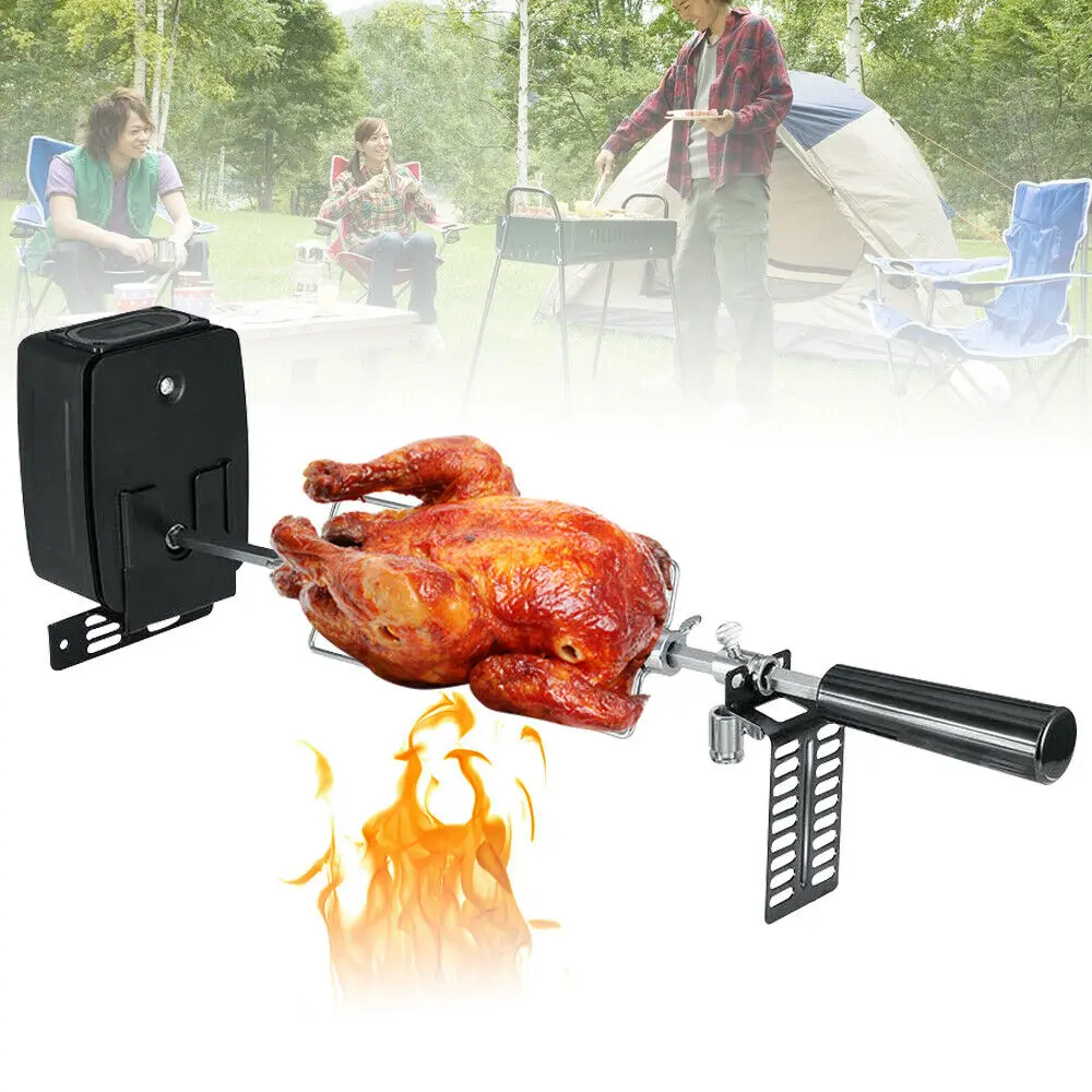 thumbnail image 2 of Cake Forks Stainless Grill Spit Rod Steel Grill Rotisserie Forks Barbecue Rotating Universal Rotisserie Grill System Chicken Pork Beef Fork For Bbq Home Kitchen Outdoor Kabob Skewers Camping Skewers Air Fryer 2 of 9