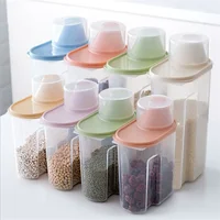 1.9L-2.5L Food Storage Box Sealed Jar Can For Kitchen Grain Dried Fruit Snack Cereal Dispenser With Pour Lid Plastic Container 2